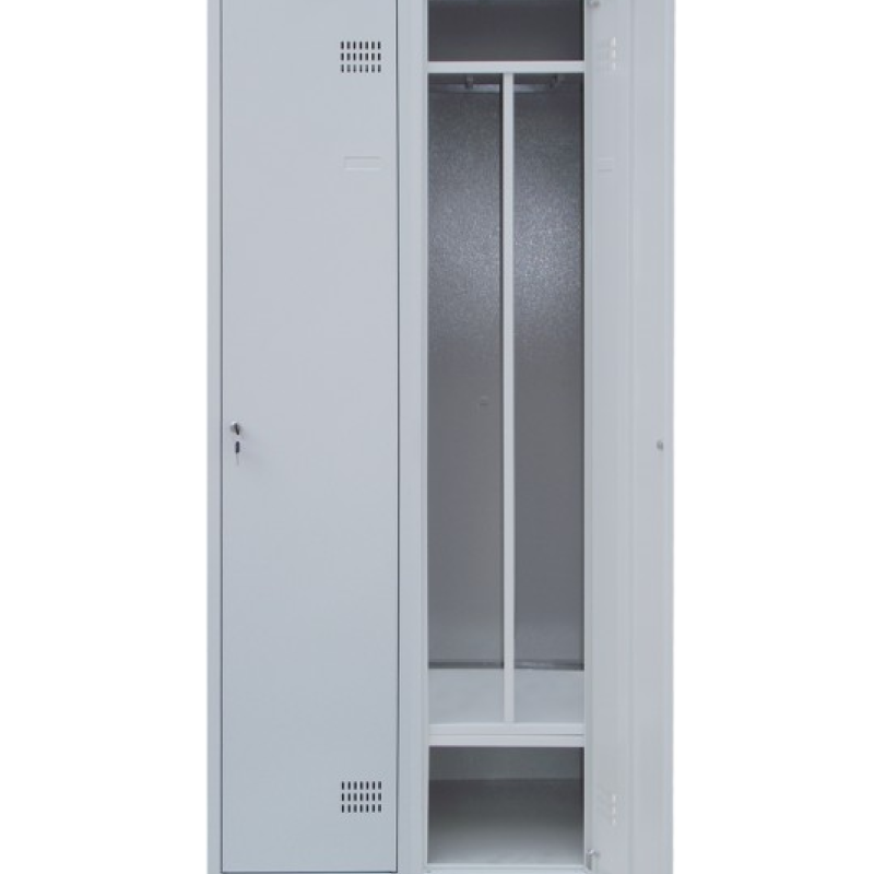Шафа для одягу металева двокамерна з перегородкою. Ширина 800 мм (без пдв)