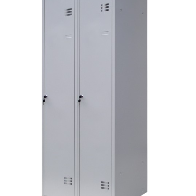 Шафа для одягу металева двокамерна з перегородкою. Ширина 800 мм (без пдв)