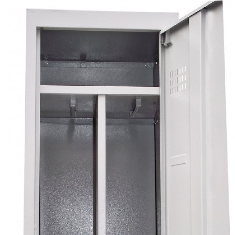 Шафа для одягу металева двокамерна з перегородкою. Ширина 800 мм (без пдв)