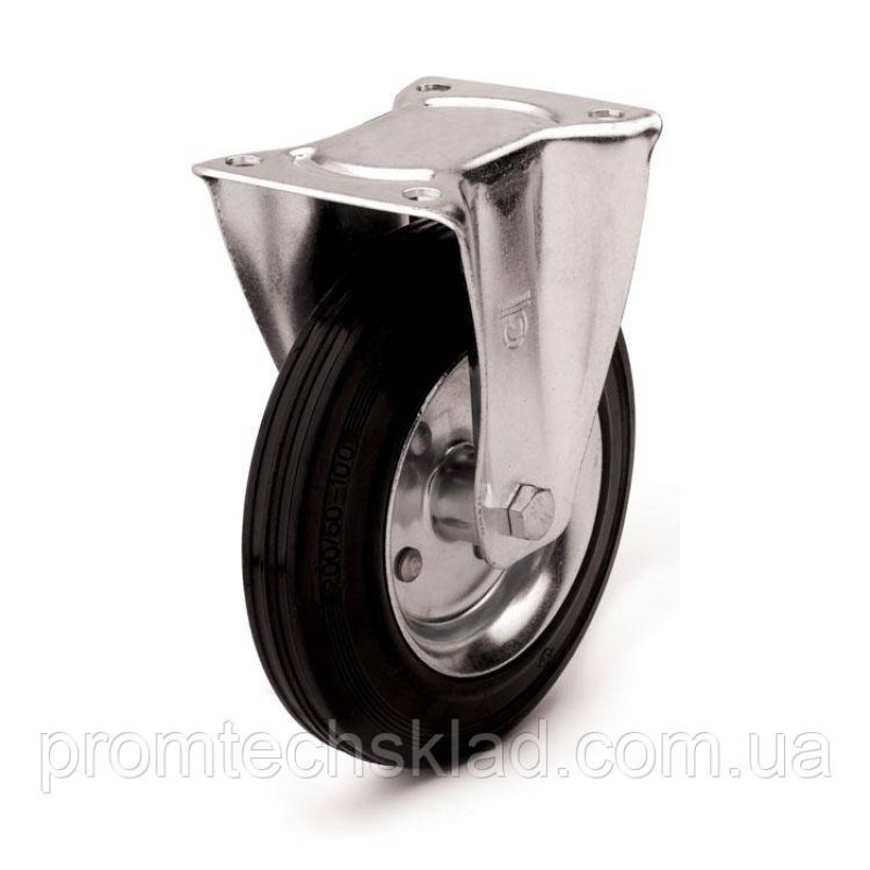 Колесо з неповоротним кронштейном 100 мм для візків (посилений кронштейн)