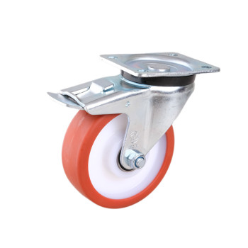 Колеса поворотні з гальмом 100 мм, кульковий підшипник, 200 кг