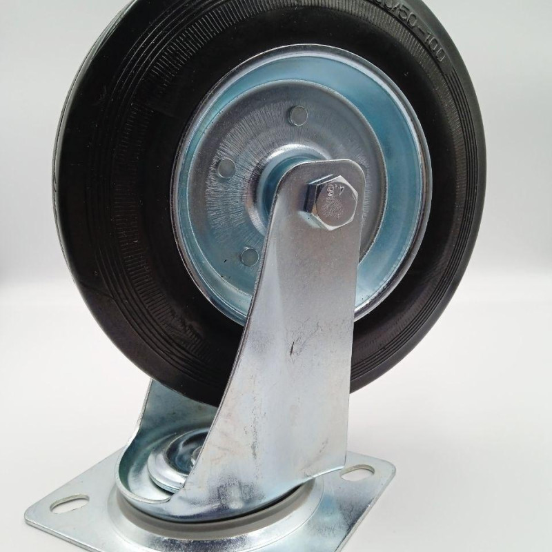 Колесо резинове з поворотним кронштейном з майданчиком 200 мм Польща