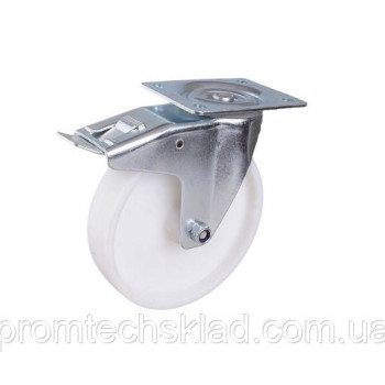 Колеса поворотні з гальмом, підшипник ковзання 100 мм, поліамід (Німеччина),
