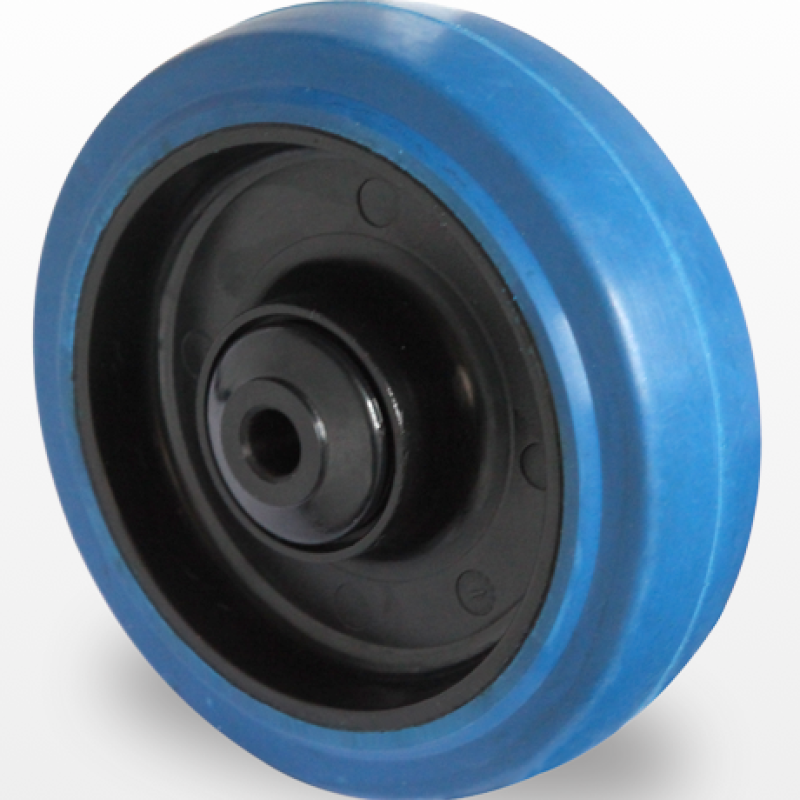 Колесо еластична гума/поліамід 125 мм, підшипник кульковий