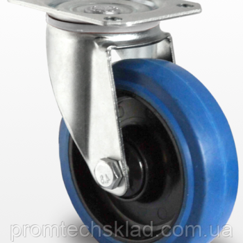 Колесо поворотне з кульковим підшипником 160 мм, еластична гума/поліамід