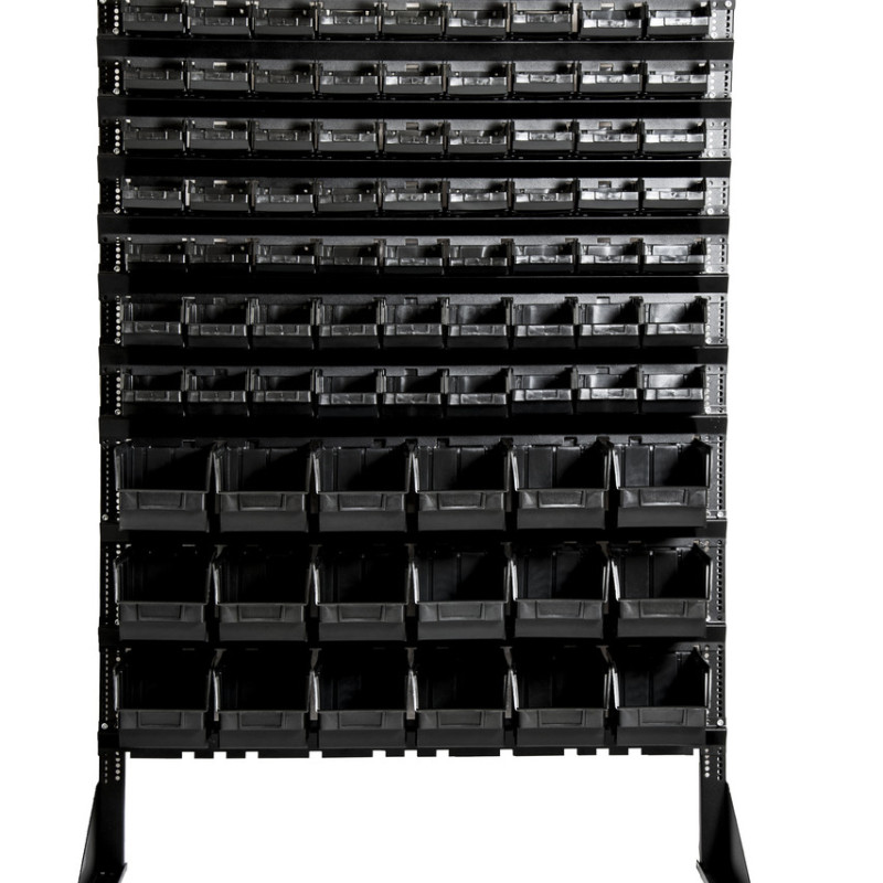 Стелаж складський 1500 мм з лотками для метизів