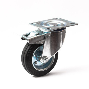 Колеса поворотні з гальмом 100 мм для візків (Польща)