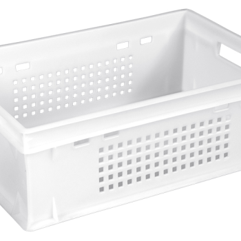 Ящик пластиковий 600*400*200 білий перфорований Е2