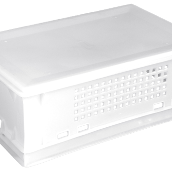 Ящик пластиковий 600*400*200 білий перфорований Е2