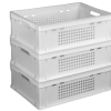 Ящик пластиковий 600*400*200 білий перфорований Е2