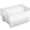 Ящик пластиковий 600х400х200 білий перфорований
