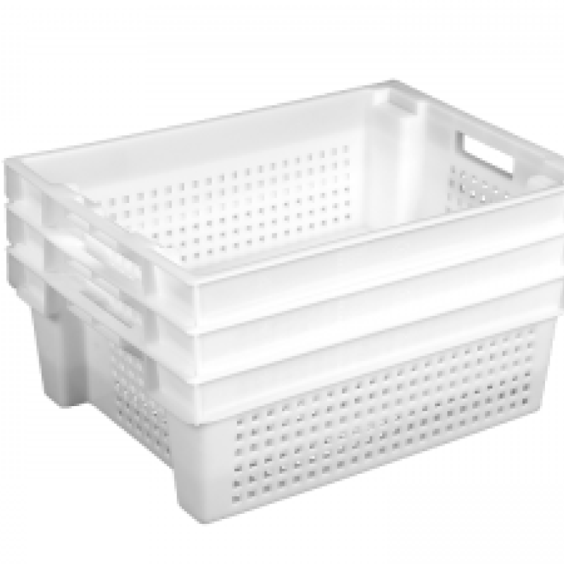 Ящик пластиковий 600х400х200 білий перфорований
