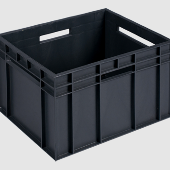 Ящик пластиковий суцільний 433х347х283 мм чорний вторинний