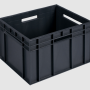 Ящик пластиковий суцільний 433х347х283 мм чорний вторинний