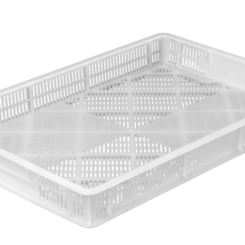 Ящик 600х400х70 пластиковий перфорований білий