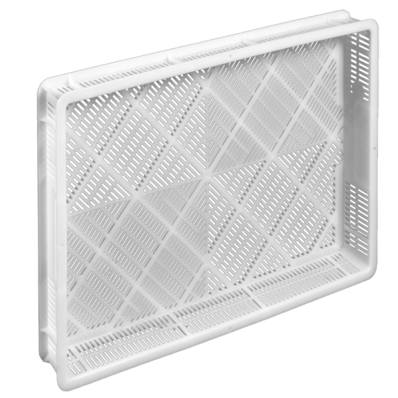 Ящик 600х400х70 пластиковий перфорований білий