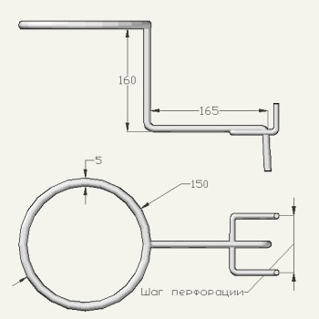 Гачок для шапок плоский,160 мм (варіанти кріплення обрати)