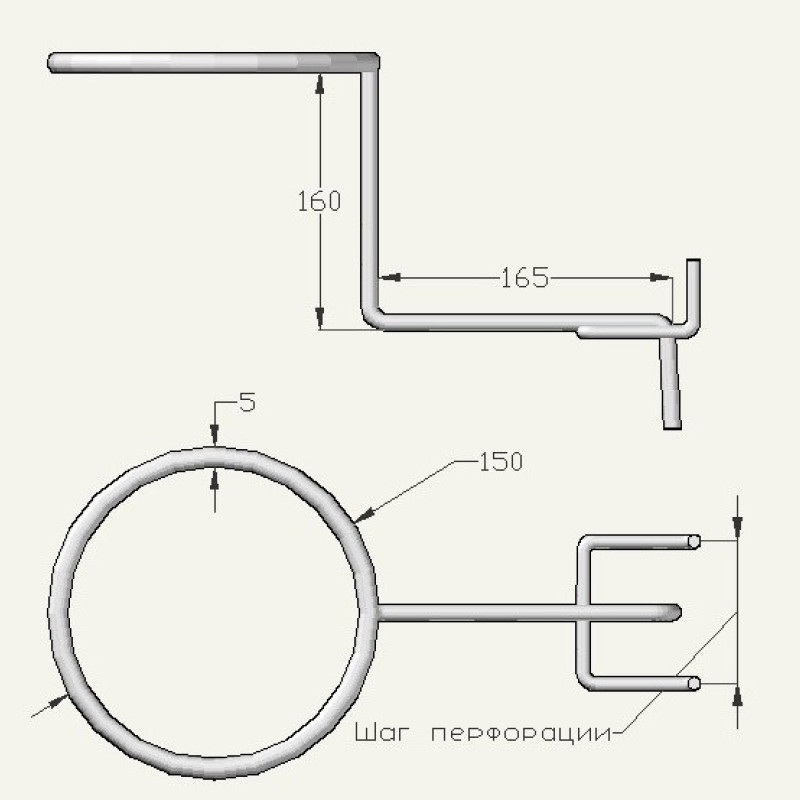Гачок для шапок плоский,160 мм (варіанти кріплення обрати)