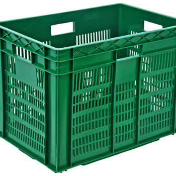 Ящик пластиковий 600*400*420 ЖОВТИЙ (дно перф.)