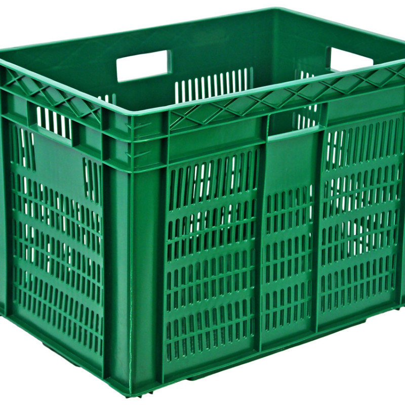 Ящик пластиковий 600*400*420 ЖОВТИЙ (дно перф.)