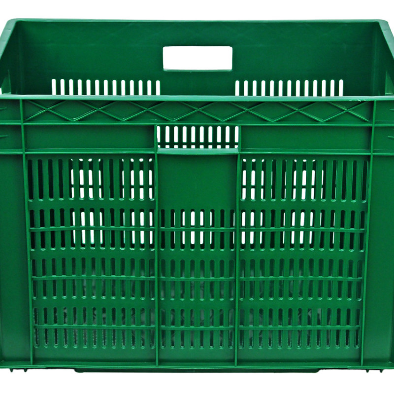 Ящик пластиковий 600*400*420 ЖОВТИЙ (дно перф.)