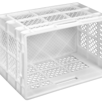 Ящик пластиковий 600*400*350 білий перфорований, дно суцільне