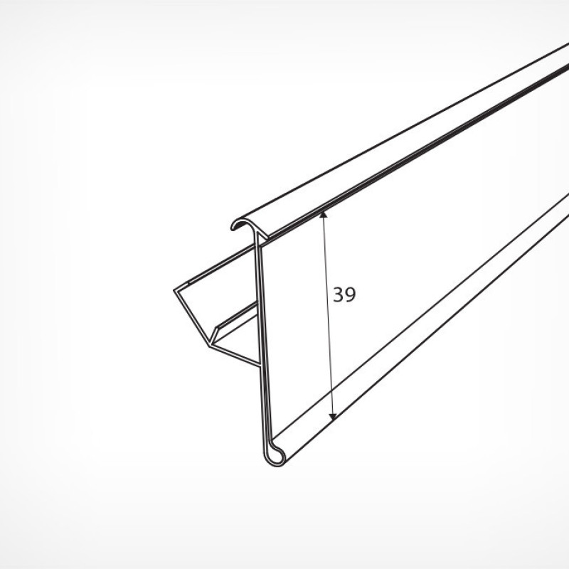 LRY39 Цінникотримач для полиць. Довжина 988 мм
