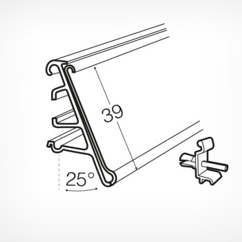 LF39 Цінникотримач для полиць холодильників Linde, 1250 мм, білий