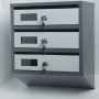 Скринька поштова багатосекційна на 3 квартири з задньою стінкою