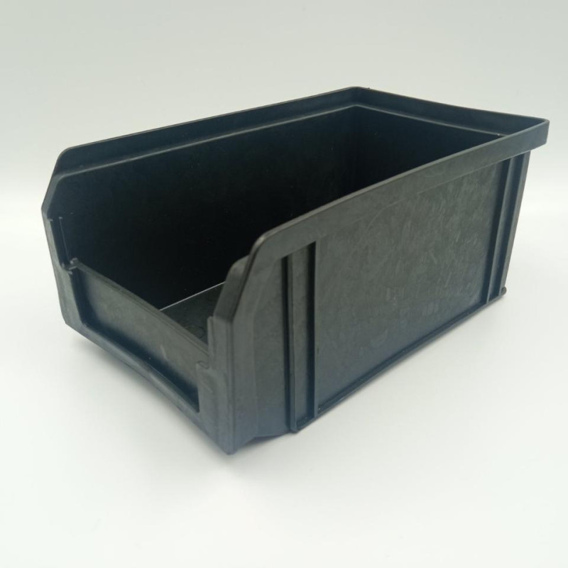 Ящик контейнер 702 ПРЕМІУМ 170х100х70 мм складський для зберігання метизів чорний
