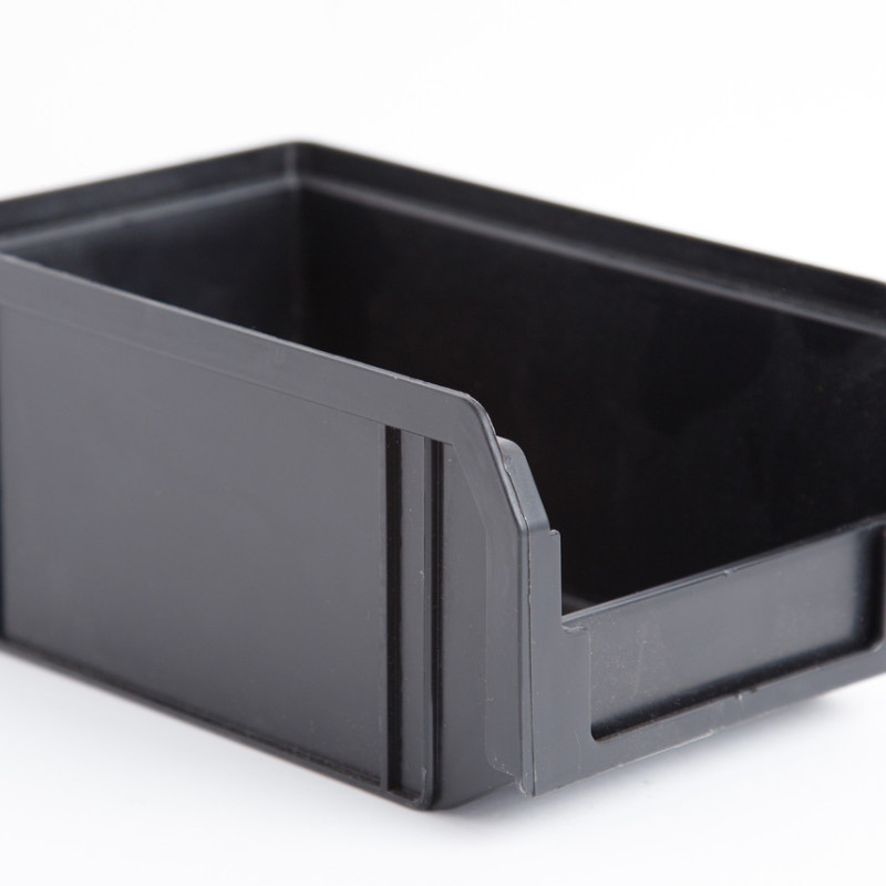 Ящик контейнер 702 ПРЕМІУМ 170х100х70 мм складський для зберігання метизів чорний