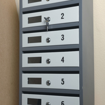 Скриня поштова на 6 квартир із задньою стінкою