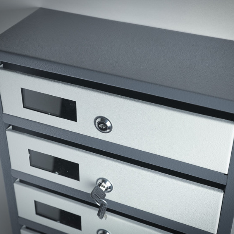 Скриня поштова на 6 квартир із задньою стінкою