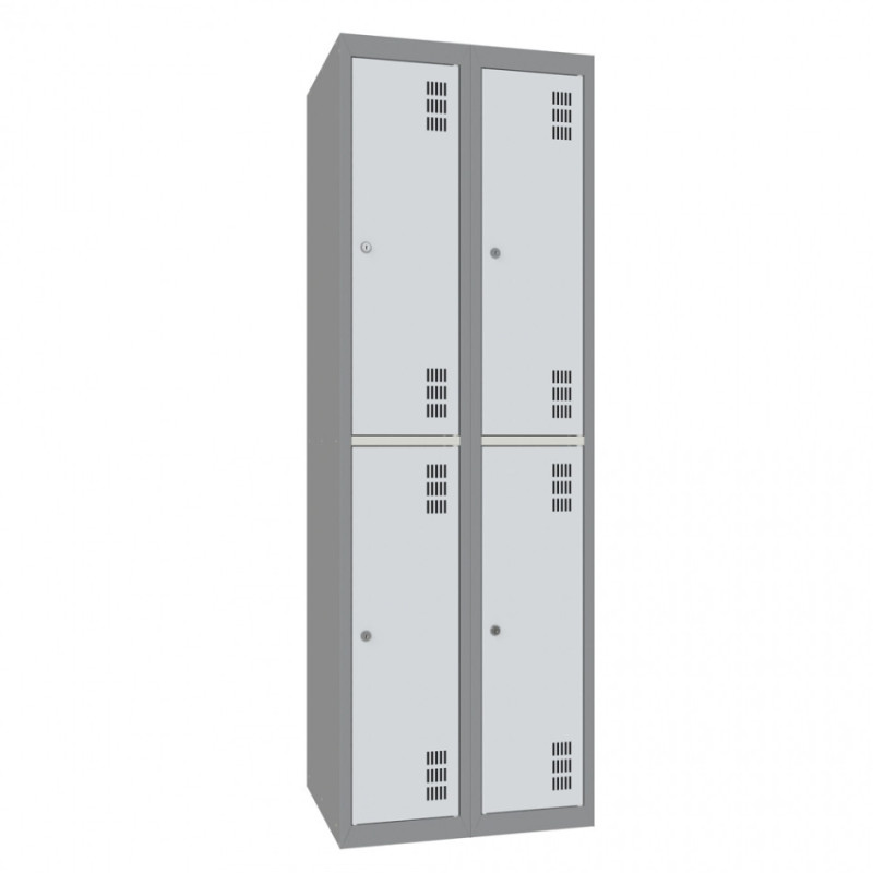 Шафа для одягу металева чотирикамерна, дворівнева. Ширина 600 мм (без пдв)
