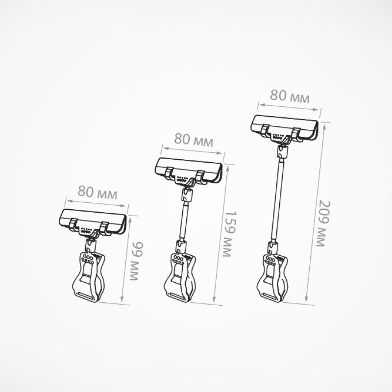 Цінникотримач на прищіпці з широким зажимом FX-CLAMP 0, Прозорий Чорний, 100