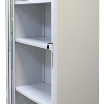 Металева офісна шафа з дверима типу жалюзі