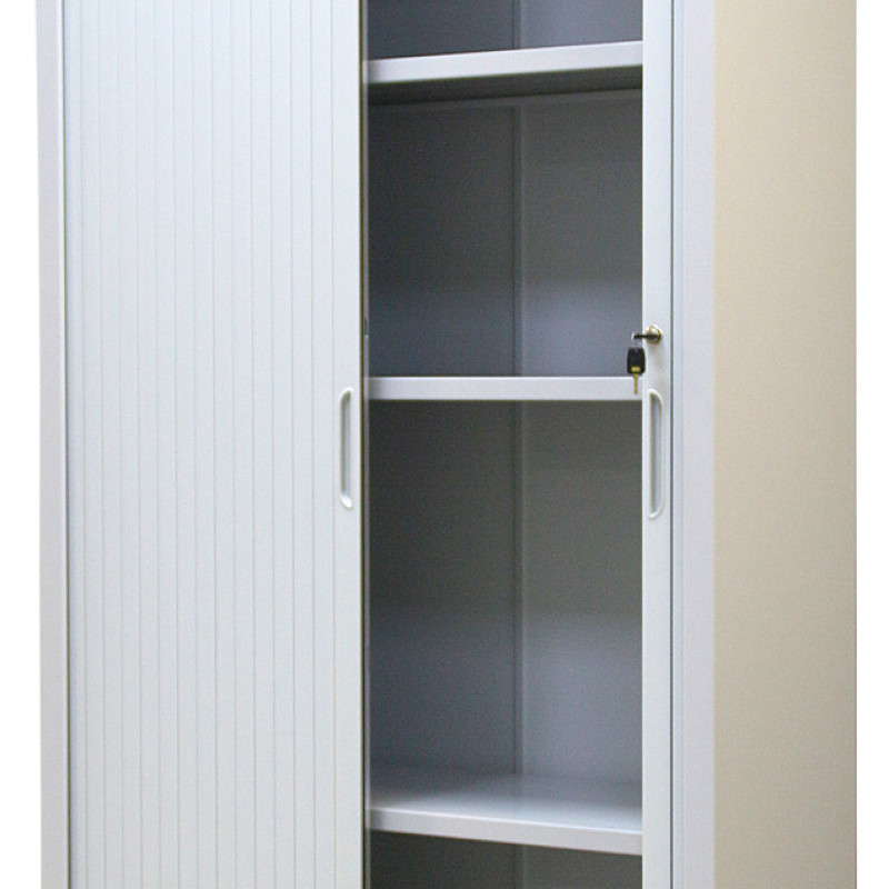 Металева офісна шафа з дверима типу жалюзі