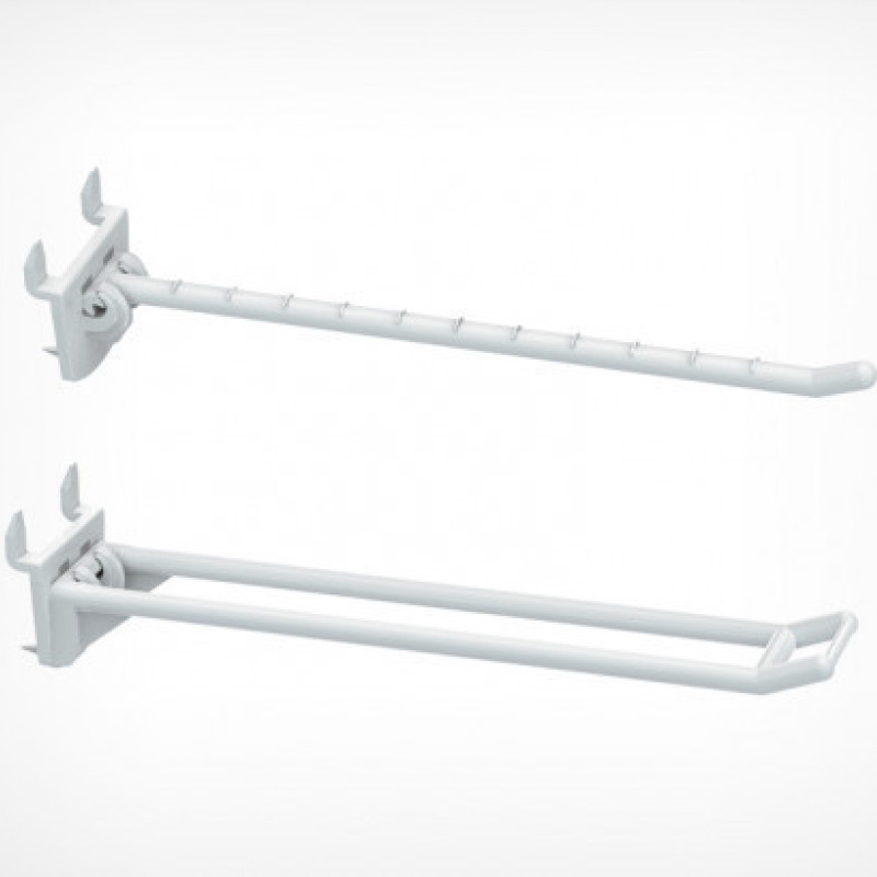 Гачок подвійний пластиковий 100 мм білий