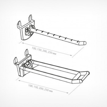 Гачок подвійний пластиковий 100 мм білий