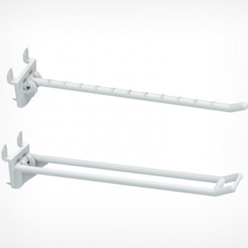 Гачок подвійний пластиковий 250 мм білий