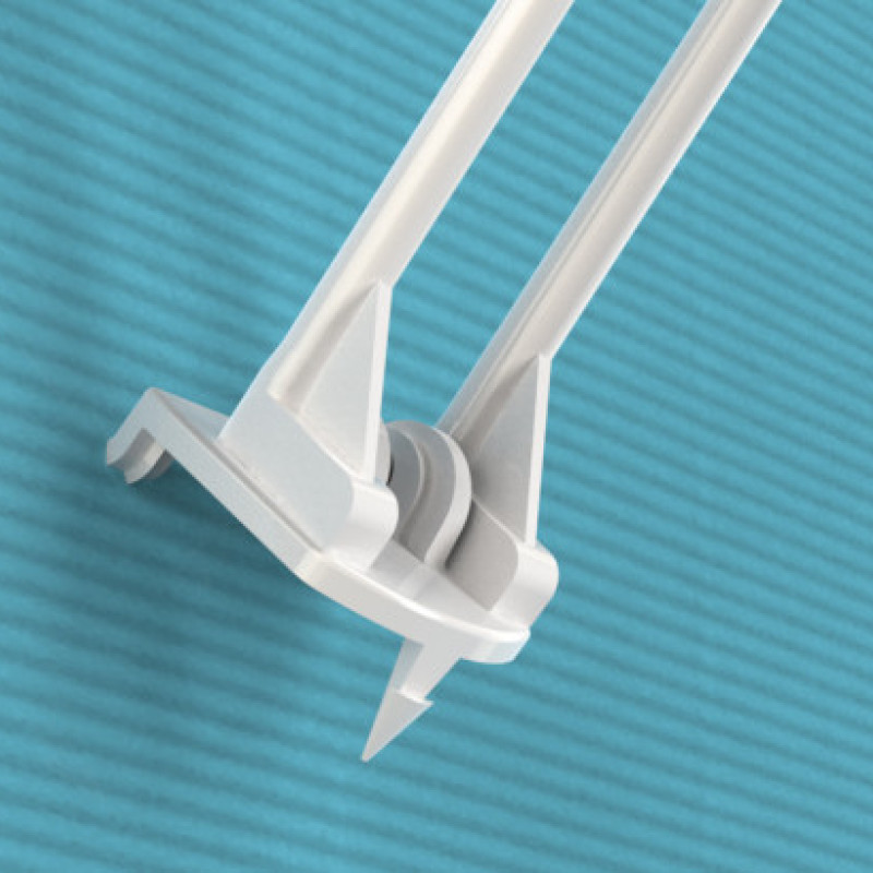 Гачок подвійний пластиковий 250 мм білий