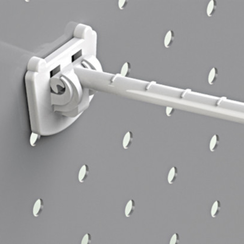 Гачок подвійний перфорований пластиковий 100 мм білий