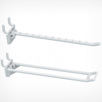 Гачок подвійний перфорований пластиковий 250 мм білий