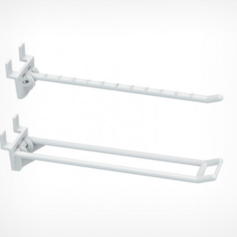 Гачок одинарний пластиковий на економпанелі 150 мм білий