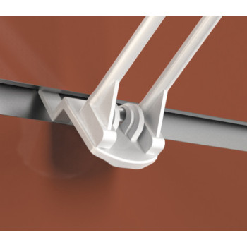 Гачок подвійний для економпанелей пластиковий 100 мм білий