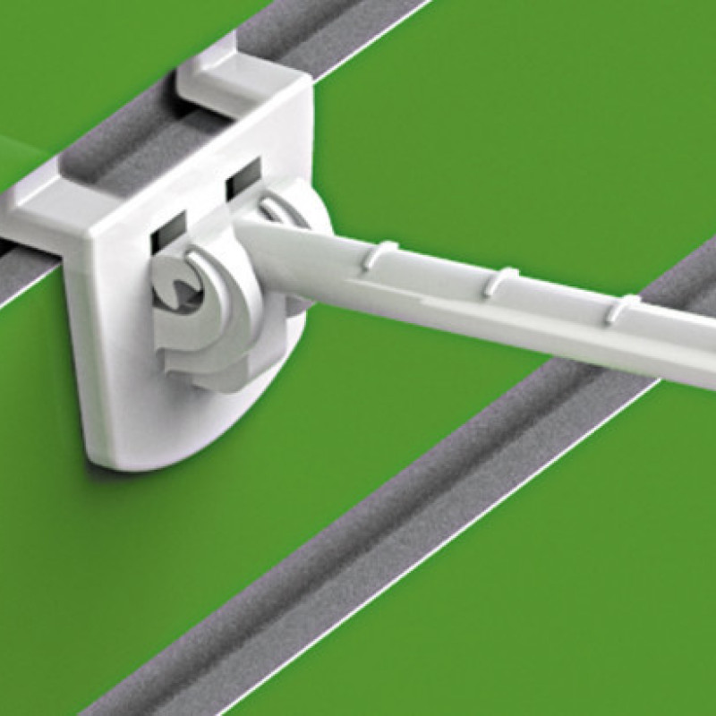 Гачок подвійний для економпанелей пластиковий 150 мм білий