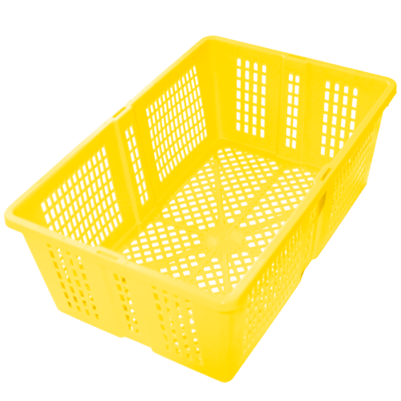 Ящик пластиковий перфорований 350х235х130 жовтий