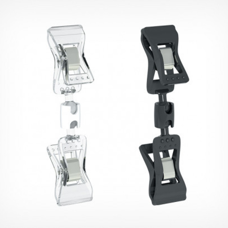 FXS-DBL цінникотримач подвійна прищепка (до 10 мм) прозорий