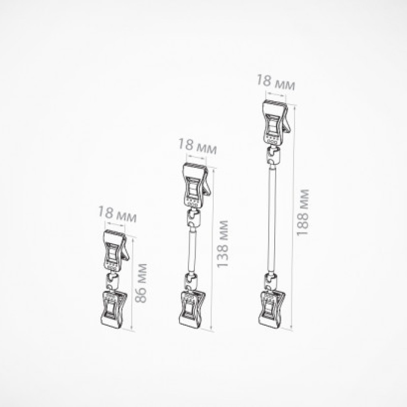 FXS-DBL цінникотримач подвійна прищепка (до 10 мм) прозорий