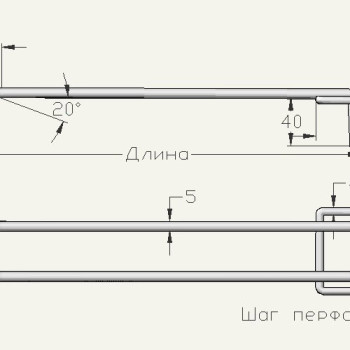 Гачок подвійний торговельний на перфорацію,200 мм